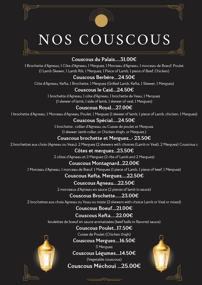 Le Palais du Couscous - Menu Image 1